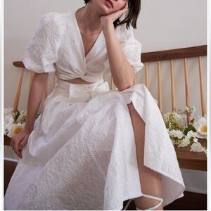 En Saison floral white two piece set